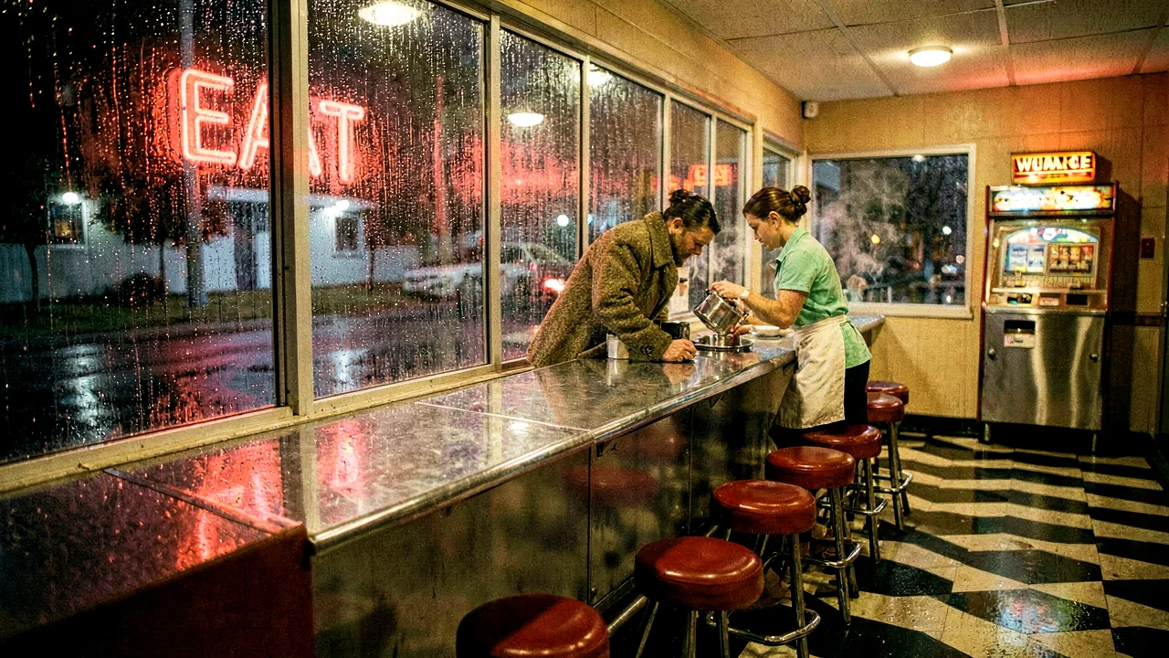 Second-ranked result: the neon diner scene.